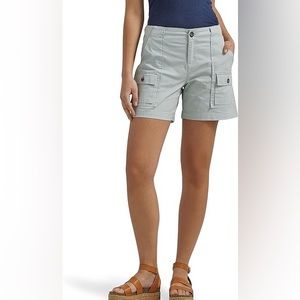 Lee NWT! Women'S Mid-Rise 6-Inch Grey Summer Haze Cargo Short Size 16